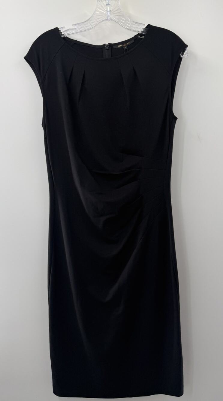 Kobi Halperin Cynthia NWT Black Sleeveless Pleated Sheath Dress Zipper Size 6